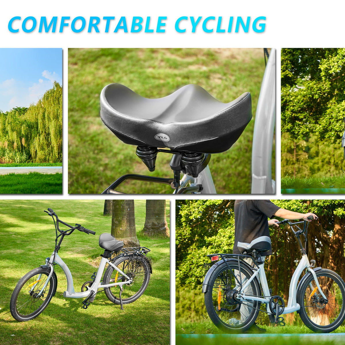 YN 3, Noseless XL Plus Bike Seat for Men Women Comfort-1