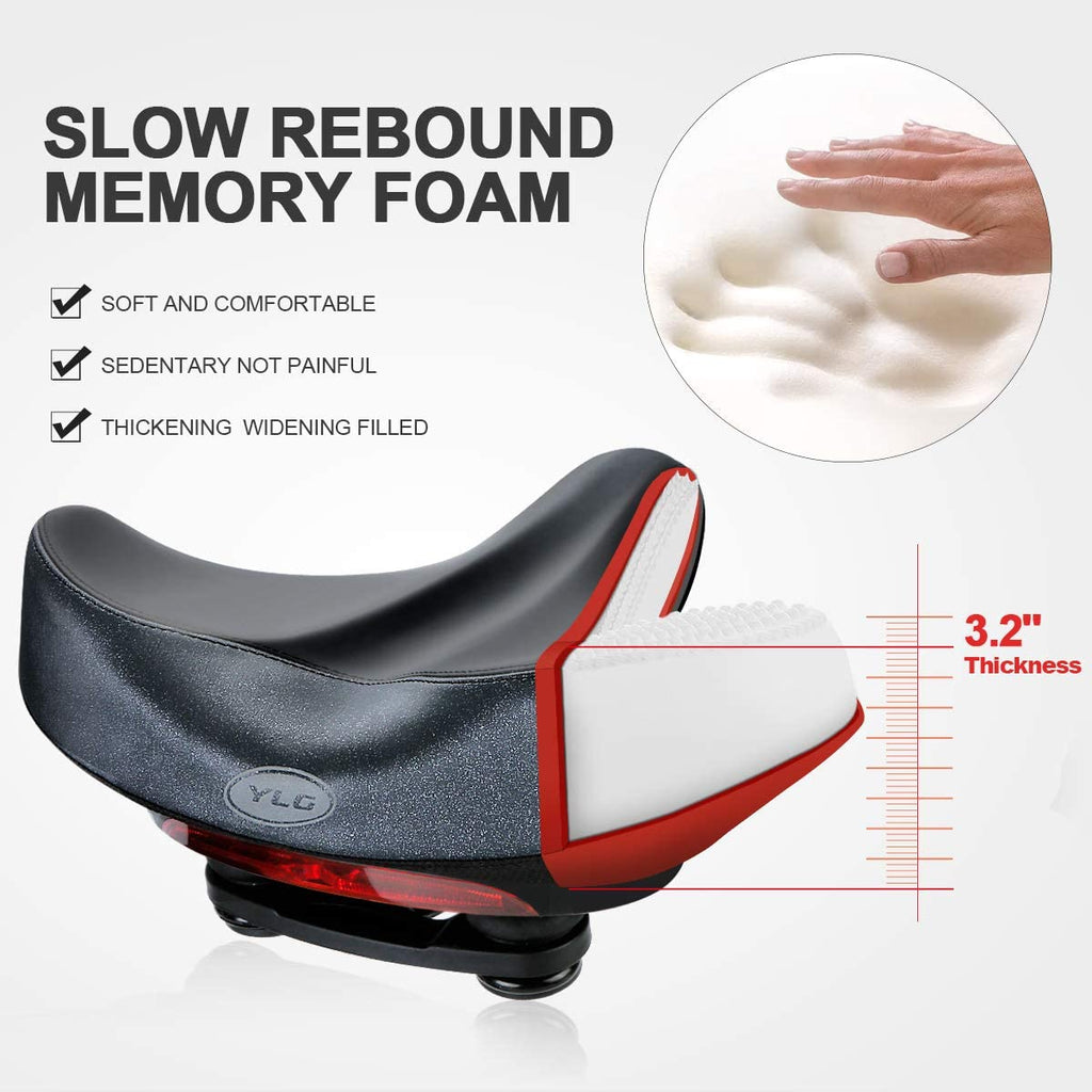 YS 5, YLG Wide Comfort Bike Saddle with Taillight-1