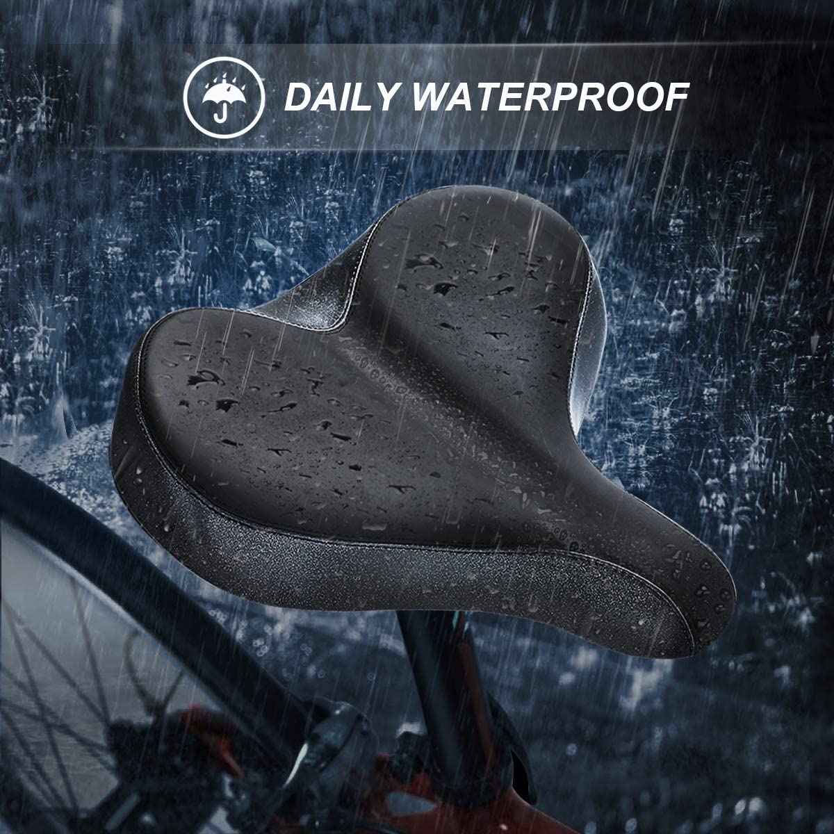 YS 5, YLG Wide Comfort Bike Saddle with Taillight-4