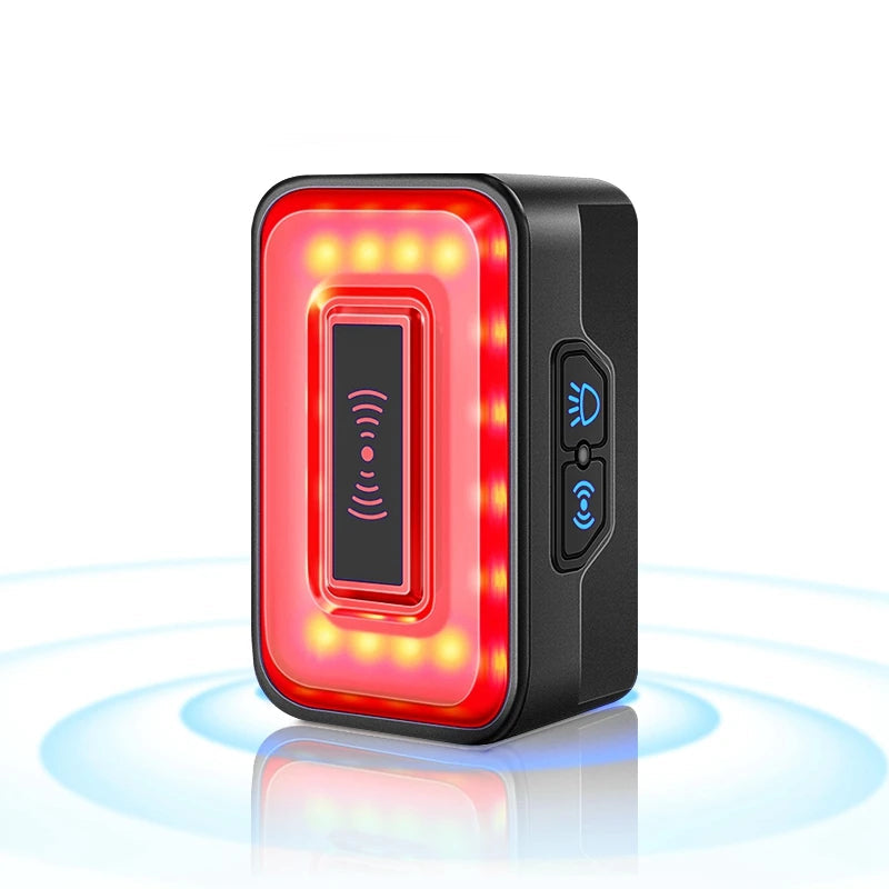Smart Bicycle Radar Tail Light AI Brake Sensing Black-0